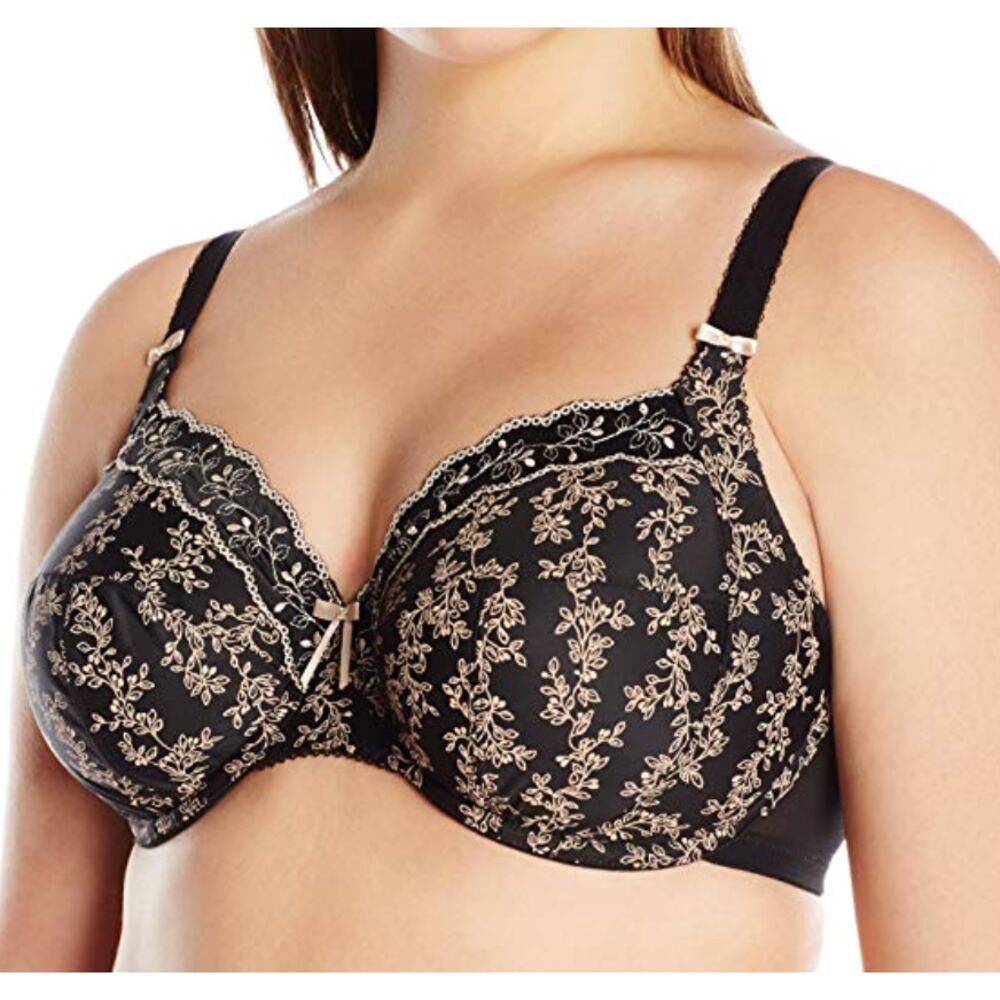 Elomi Nina Underwire Bandless Bra | 38G UK = 38I US Black Floral EL4100